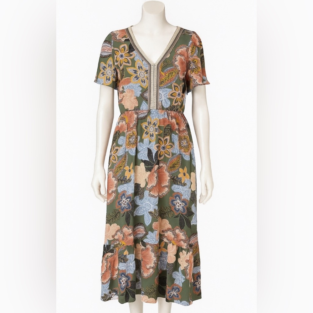 Floral Green Maxi Dress